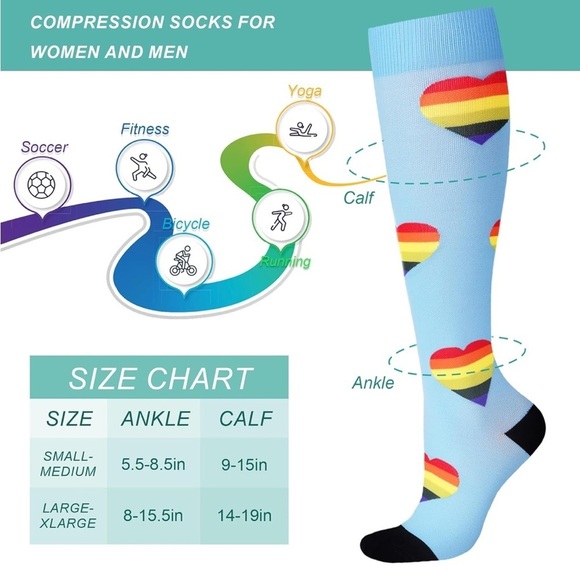 NEW Set of Four Pair of Compression Socks with Novelty Print, Large Extra Large - Picture 4 of 6